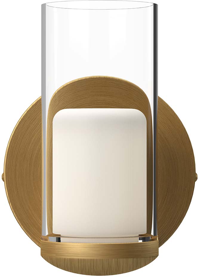 Kuzco WS53505BG/CL Birch Contemporary Brushed Gold/Clear Glass LED