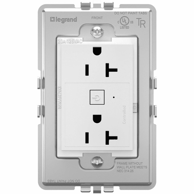 Legrand Adorne WNAR203W1 White Smart 20A Outlet LGRWNAR203W1