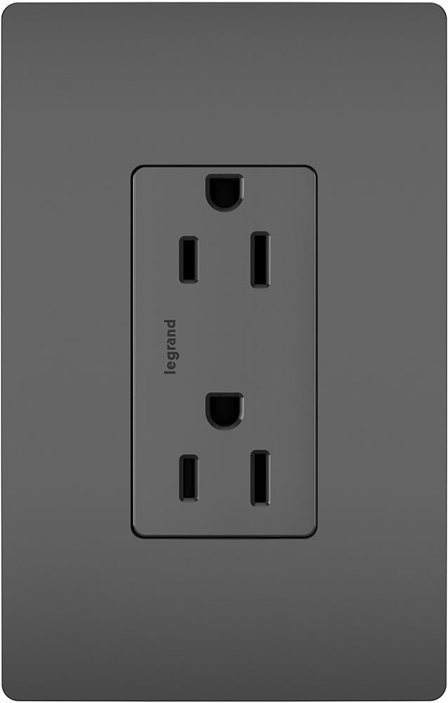 Legrand Radiant 885TRBK Contemporary Black 15A Decorator TamperResistant Outlet Receptacle