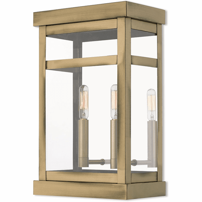 Livex 2070501 Hopewell Antique Brass Outdoor Lighting Sconce LVX