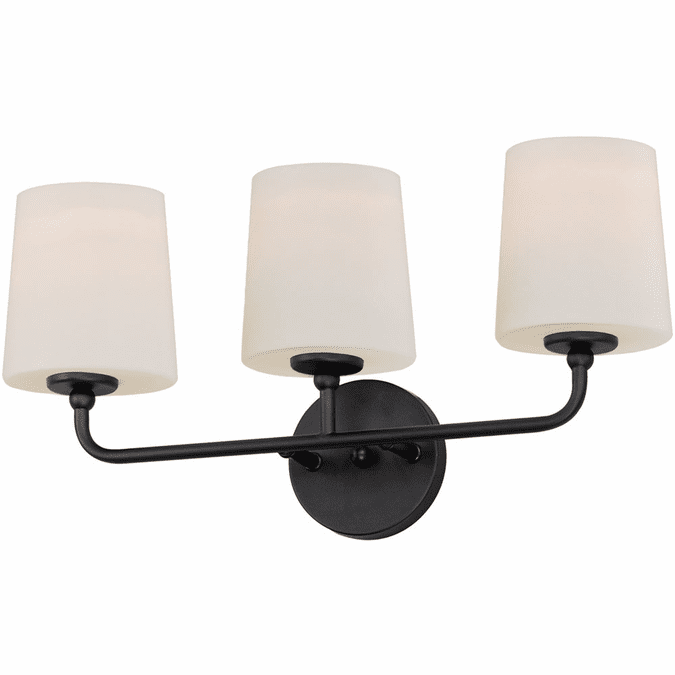 Maxim 12093SWBK Bristol Black 3Light Bath Lighting Sconce MAX12093SWBK