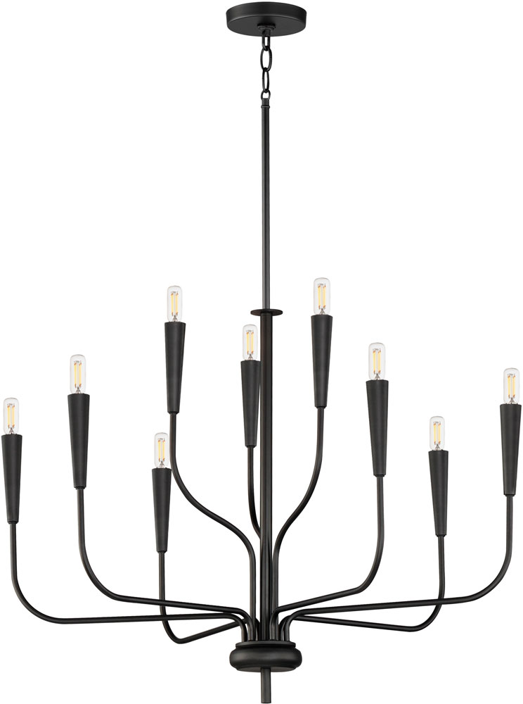 Maxim 24819BK Vela Modern Black Chandelier Lighting MAX24819BK