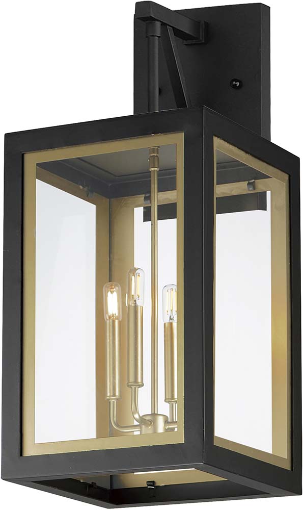Maxim 30056CLBKGLD Neoclass Contemporary Black / Gold Exterior Wall