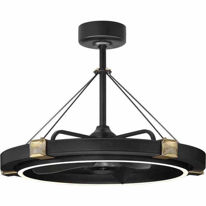 Maxim 61019BCBKGLD Jewel Modern Black / Gold LED 33' Home Ceiling Fan