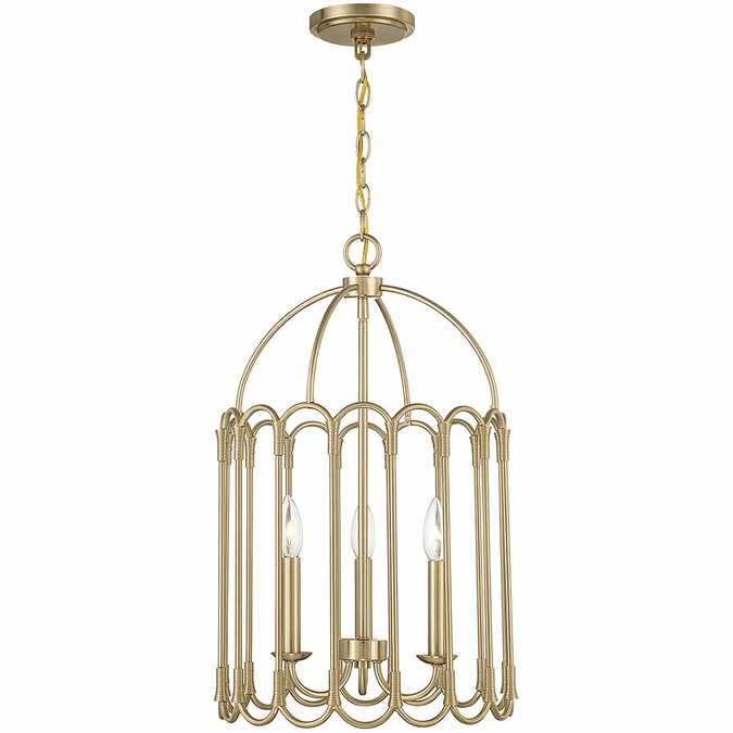 Meridian M30011NB Natural Brass Foyer Light Fixture MERM30011NB
