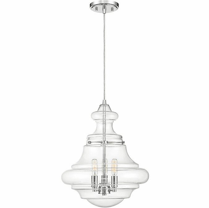 Meridian M70058CH Modern Chrome Drop Lighting Fixture MERM70058CH