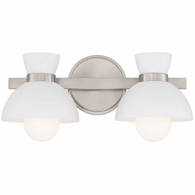 Meridian M80074BN Contemporary Brushed Nickel 2Light Bath Wall Sconce