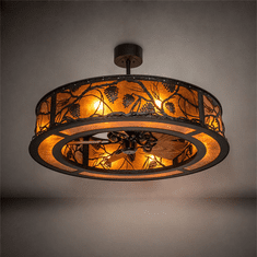 Meyda Custom 219293 Whispering Pines Country Oil Rubbed Bronze Chandel-Air Ceiling Fan