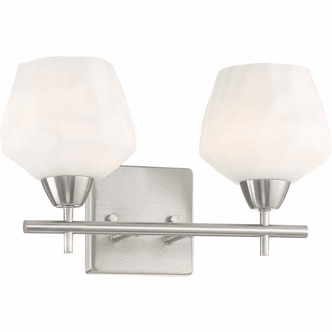 Minka Lavery 317284 Camrin Brushed Nickel 2Light Bath Wall Sconce