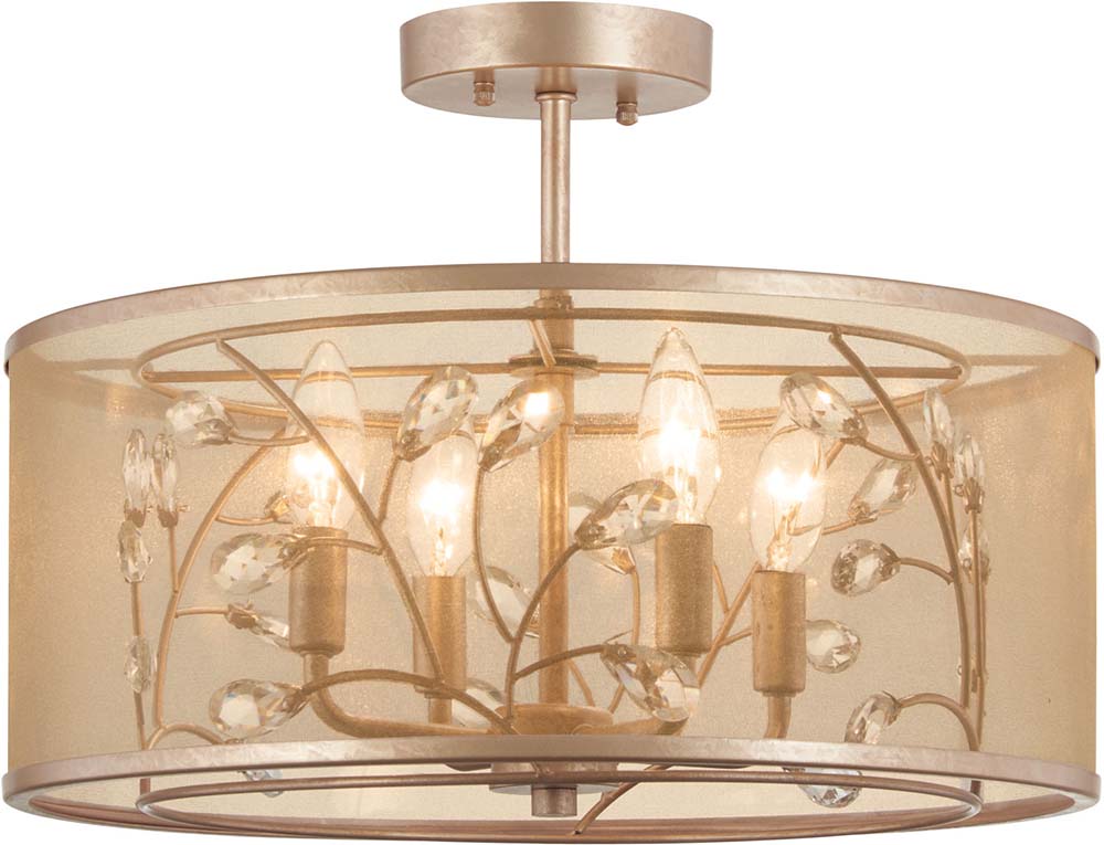 Minka Lavery 4434252 Sara's Jewel Crystal Nanti Champaign Silver Flush