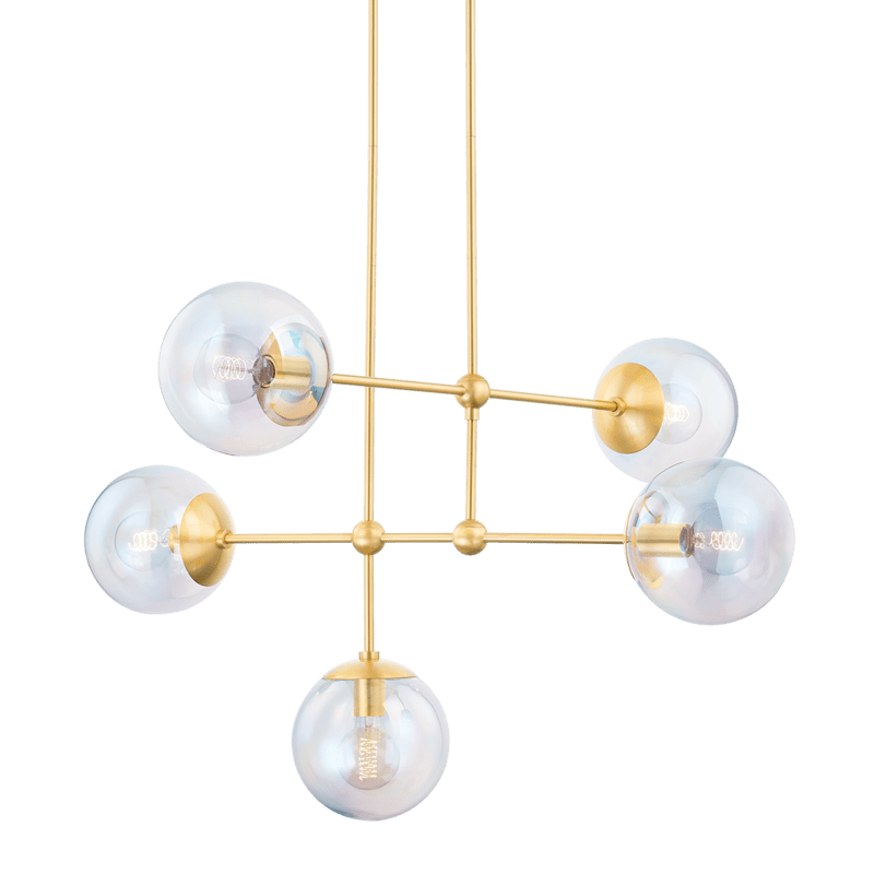 Mitzi H726805AGB Ophelia Modern Aged Brass Chandelier Light MTZ