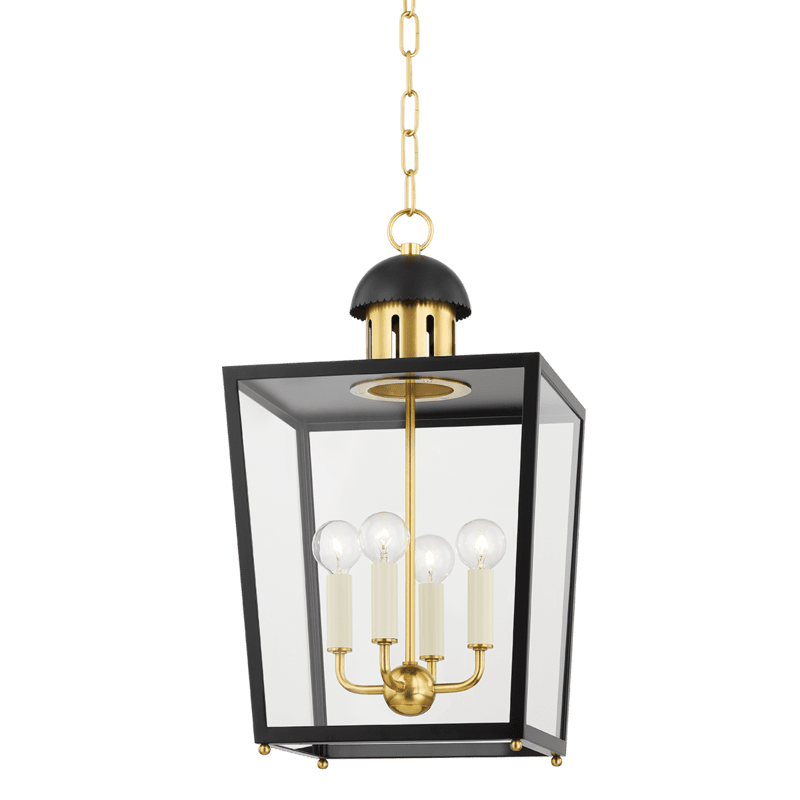 Mitzi H737704SAGB/SBK June Contemporary Aged Brass 12" Entryway Light