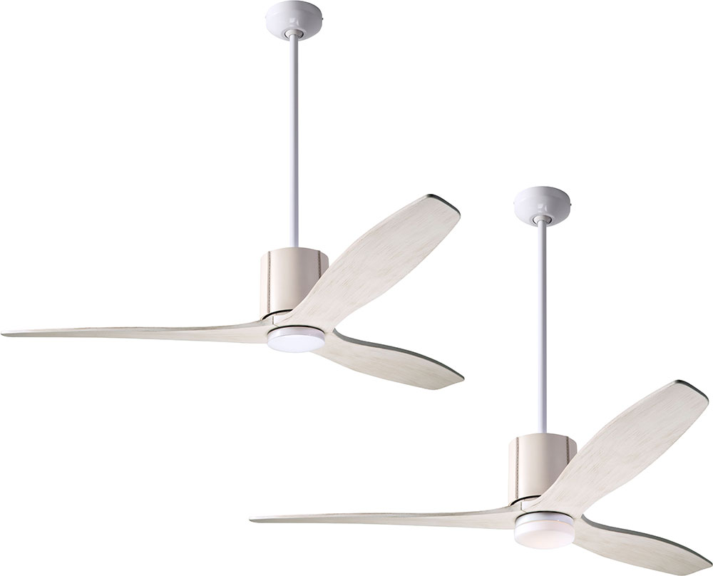 Modern Fan Company LLXGWIV54WW LeatherLuxe DC Modern Gloss White