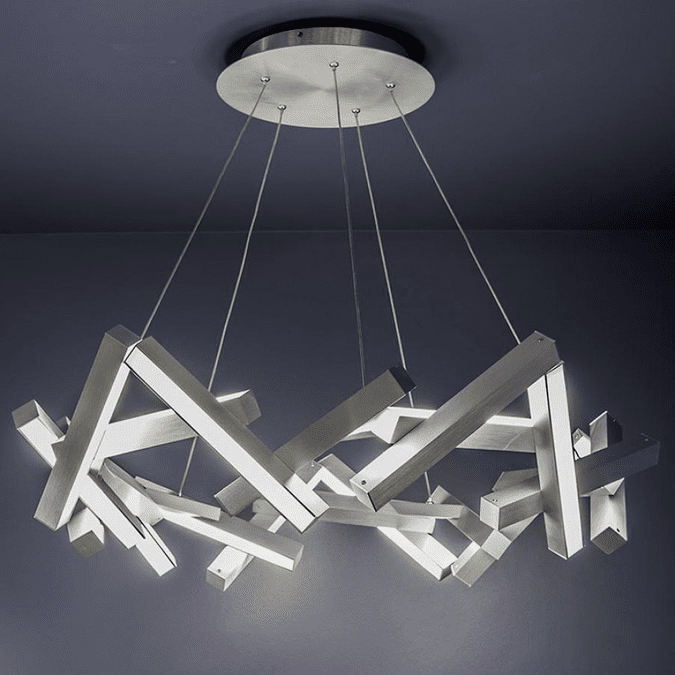 Modern Forms PD-64834-AL Chaos Modern Brushed Aluminum LED Chandelier ...