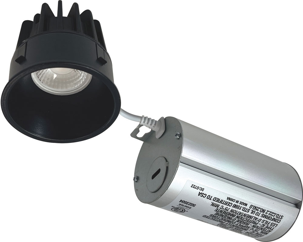 Nora NM22RTLDC60BB M2 Modern Black LED 2" Round Trimless Recessed