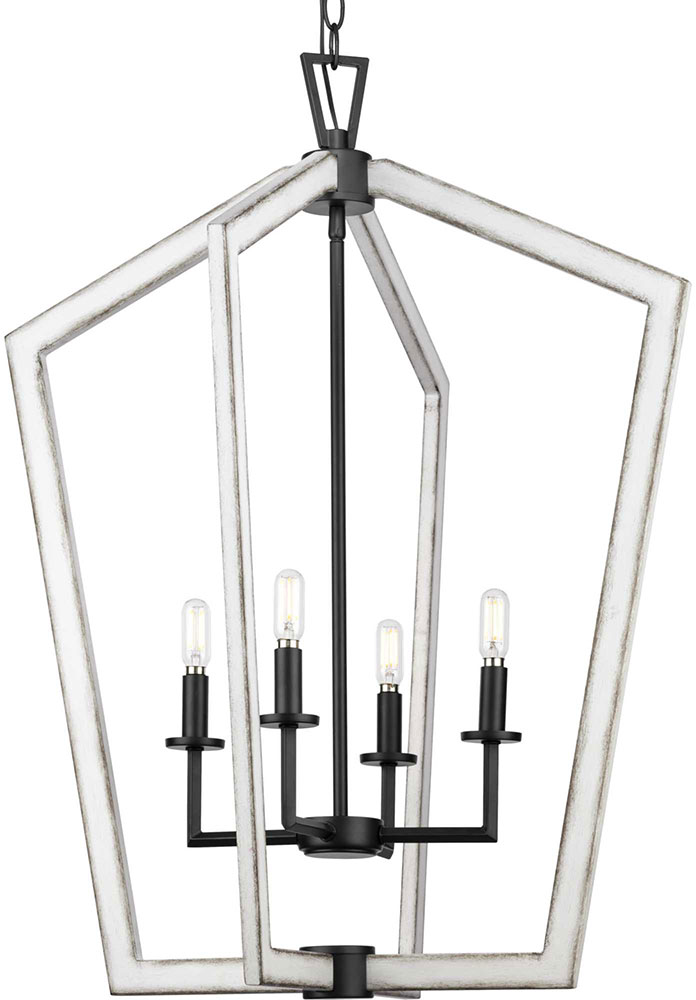 Progress P50037831M Galloway Contemporary Matte Black 24" Foyer Light