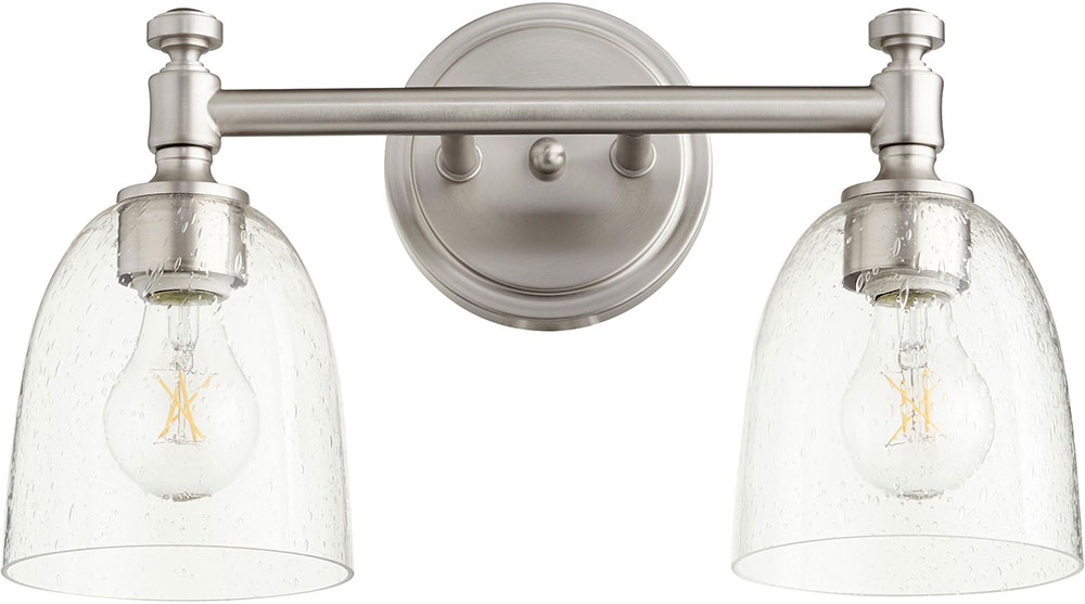 Quorum 51222265 Rossington Satin Nickel 2Light Bath Wall Sconce