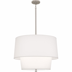 Robert Abbey AW138 Decker Polished Nickel Drum Hanging Pendant Lighting