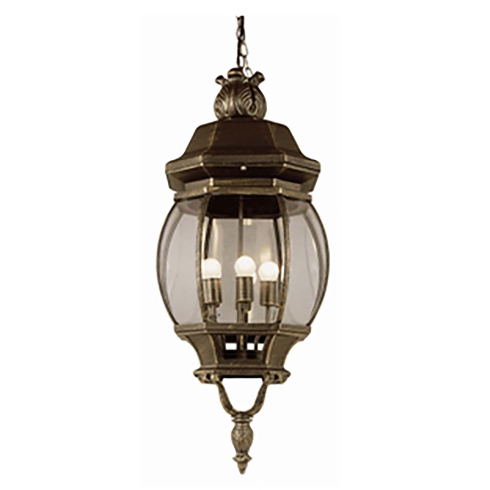 Trans Globe 4067 BG Parsons Black Gold Outdoor Pendant Lighting TRA