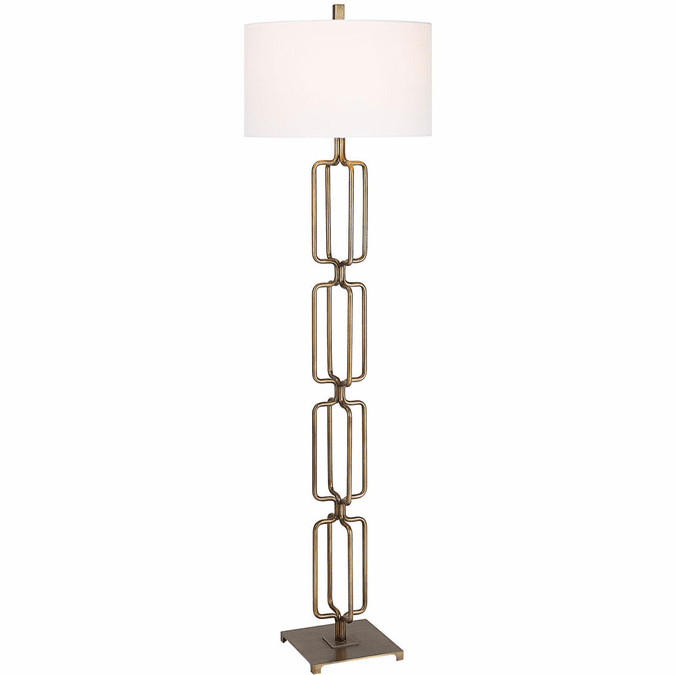 Uttermost 30148 Link Contemporary Antique Brushed Gold Floor Lighting