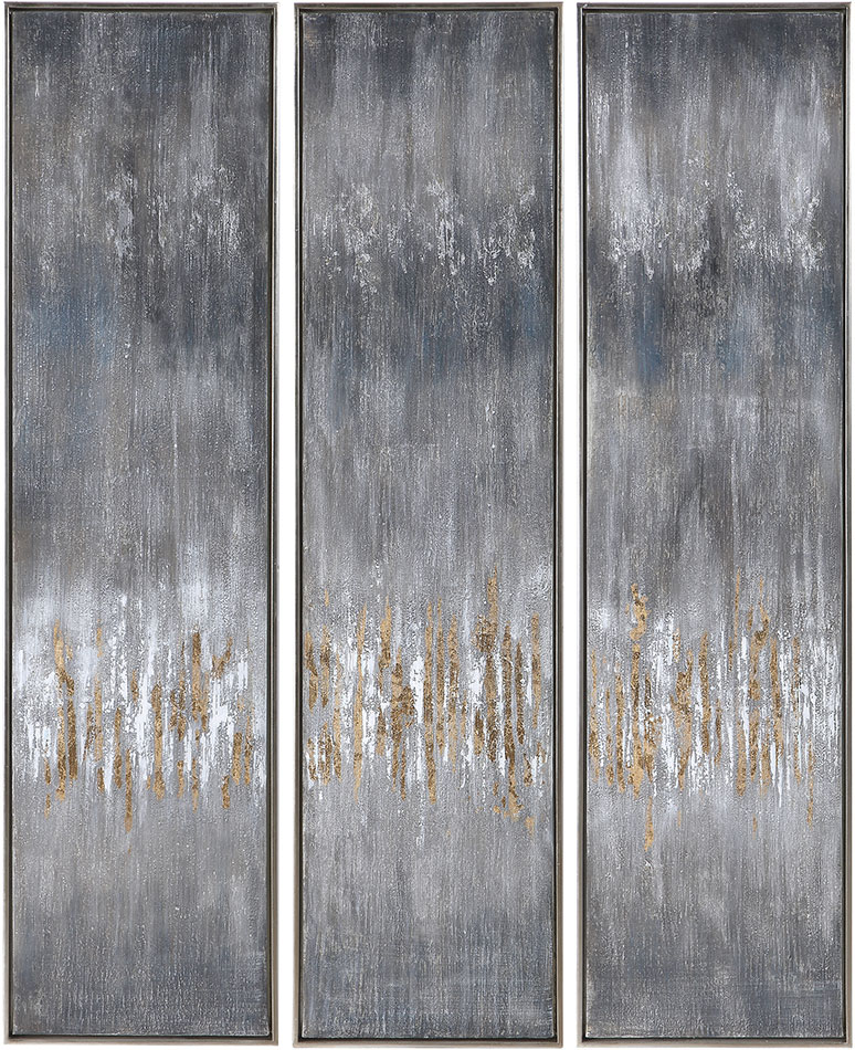 Uttermost 51304 Gray Modern Silver Leaf Wall Art UTT51304