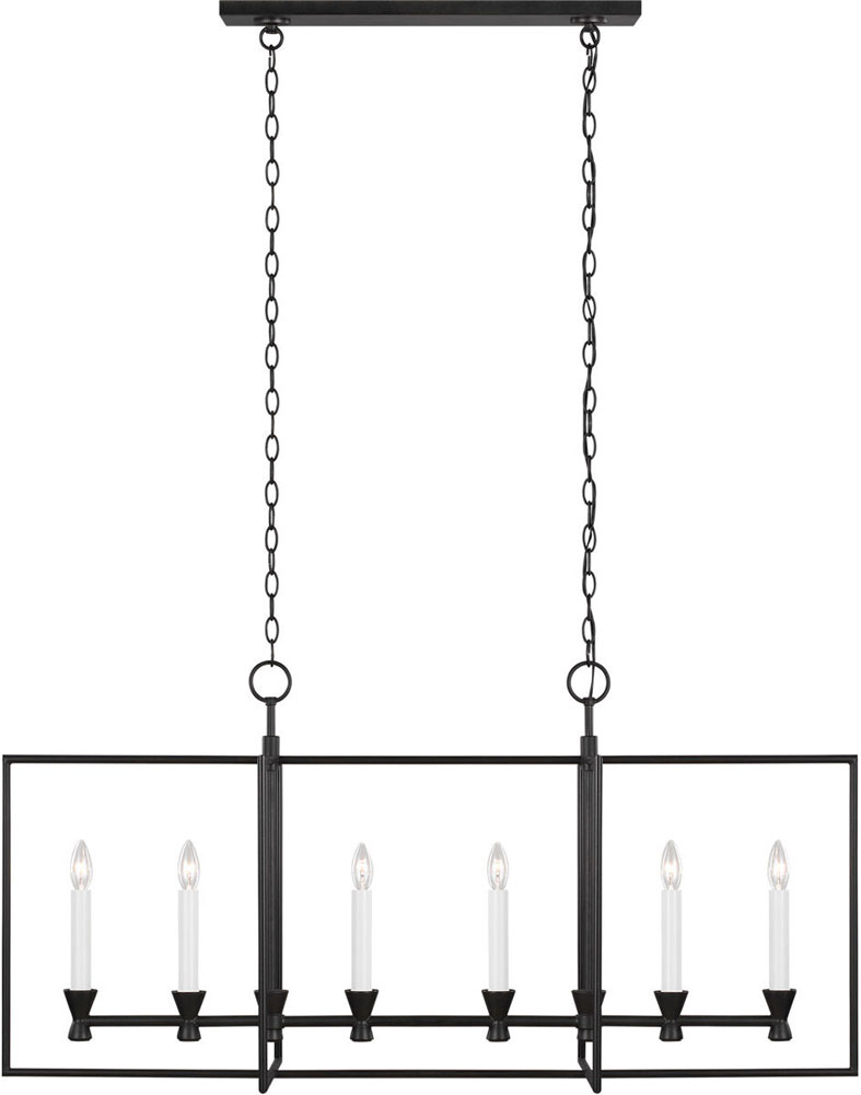 Visual Comfort Studio CC1406AI Keystone Contemporary Aged Iron Kitchen Island Lighting VCS