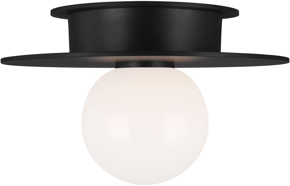 Visual Comfort Studio KF1001MBK Nodes Modern Midnight Black 8" Flush