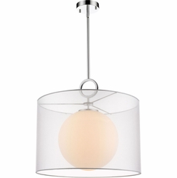 Z-Lite 194-20W-C Arosia Chrome 20" Drum Hanging Pendant Lighting