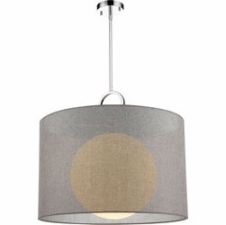 Z-Lite 194-24G-C Arosia Chrome 24" Drum Pendant Hanging Light