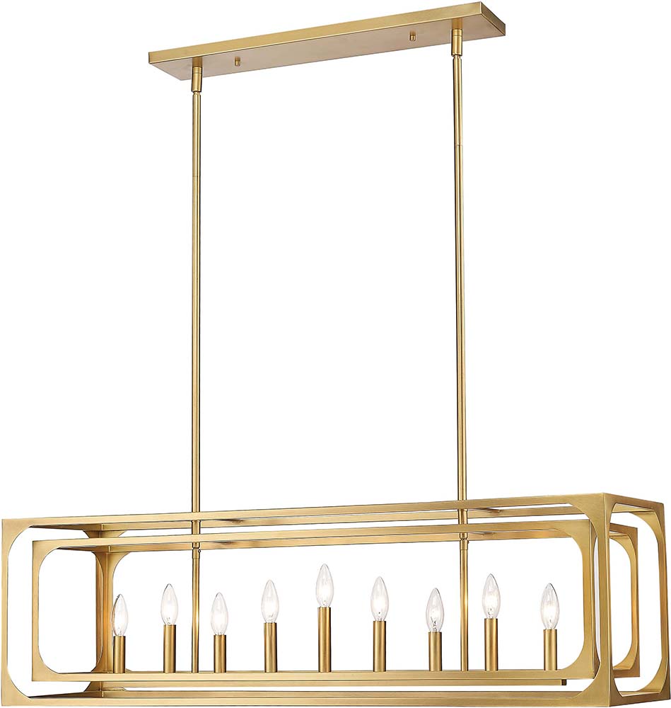 ZLite 30389LRB Easton Contemporary Rubbed Brass Kitchen Island