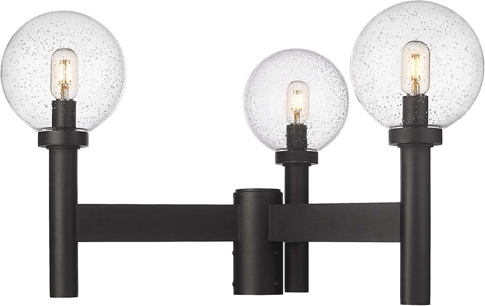 ZLite 599MP3BK Laurent Contemporary Black 30" Exterior Lamp Post