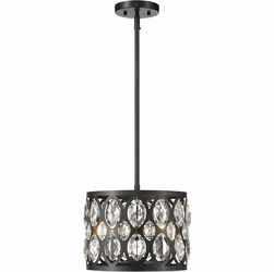 Z-Lite 6010-12MB Dealey Matte Black Drum Pendant Lamp