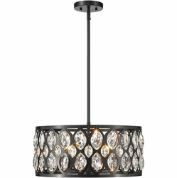 Z-Lite 6010-20MB Dealey Matte Black Drum Hanging Lamp
