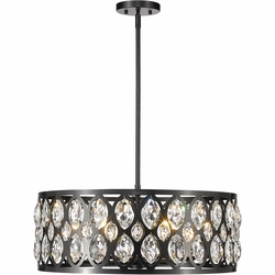 Z-Lite 6010-24MB Dealey Matte Black Drum Hanging Light