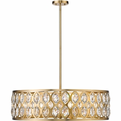 Z-Lite 6010-30HB Dealey Heirloom Brass Drum Pendant Lighting Fixture