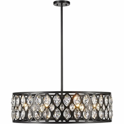 Z-Lite 6010-30MB Dealey Matte Black Drum Hanging Pendant Lighting