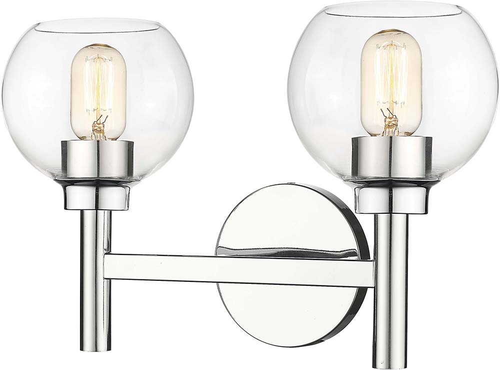 ZLite 75022VCH Sutton Chrome 2Light Bathroom Sconce ZLT75022VCH