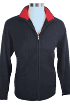 4 Ply Men's Cardigan Cashmere Sweater with Zip Closure, 2-tone Collar, 2 Zip Pockets. (Black) 4 Ply Men's Cardigan Cashmere Sweater with Zip Closure, 2-tone Collar, 2 Zip Pockets. (Black)