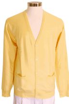4 ply Men's Cardigan Cashmere Sweater Button Closure, 6-button, 2-pocket (Yellow) 4 ply Men's Cardigan Cashmere Sweater Button Closure, 6-button, 2-pocket (Yellow)
