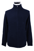 4 Ply Men's Cashmere Cardigan Sweater Zip Closure, 2-tone in Collar, 2 Zip Pockets. (Navy) 4 Ply Men's Cashmere Cardigan Sweater Zip Closure, 2-tone in Collar, 2 Zip Pockets. (Navy)