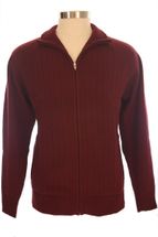 4 Ply Men's Cardigan Sweater Zip Closure (Burgundy) 4 Ply Men's Cardigan Sweater Zip Closure (Burgundy)
