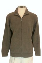 4 Ply Men's Cashmere Cardigan Sweater, Zip Closure, Two Zip Pockets, Single Color (Dark Camel) 4 Ply Men's Cashmere Cardigan Sweater, Zip Closure, Two Zip Pockets, Single Color (Dark Camel)