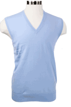 4-ply Men's Cashmere Pullover Vest (Sky Blue) 4-ply Men's Cashmere Pullover Vest (Sky Blue)