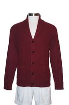 4-Ply Men's Cashmere Shawl Collar Cardigan Sweater (Burgundy) 4-Ply Men's Cashmere Shawl Collar Cardigan Sweater (Burgundy)