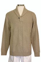 4-ply Men's Cashmere Shawl Collar Pullover Sweater (Beige) 4-ply Men's Cashmere Shawl Collar Pullover Sweater (Beige)