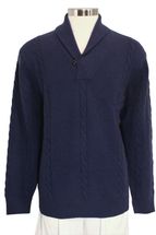 4-Ply Men's Cashmere Shawl Collar Pullover Sweater (Grey Marine) 4-Ply Men's Cashmere Shawl Collar Pullover Sweater (Grey Marine)