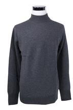 4-ply Men's Mock Turtleneck Cashmere Sweater (Dark Grey) 4-ply Men's Mock Turtleneck Cashmere Sweater (Dark Grey)