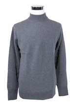 4-ply Men's Mock Turtleneck Cashmere Sweater (Grey) 4-ply Men's Mock Turtleneck Cashmere Sweater (Grey)