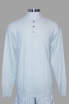 4-Ply Men's Polo Cashmere Sweater with 3-Button (Off white) 4-Ply Men's Polo Cashmere Sweater with 3-Button (Off white)