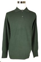 4-ply Men's Polo Cashmere Sweater with 3-button (Olive Green) 4-ply Men's Polo Cashmere Sweater with 3-button (Olive Green)